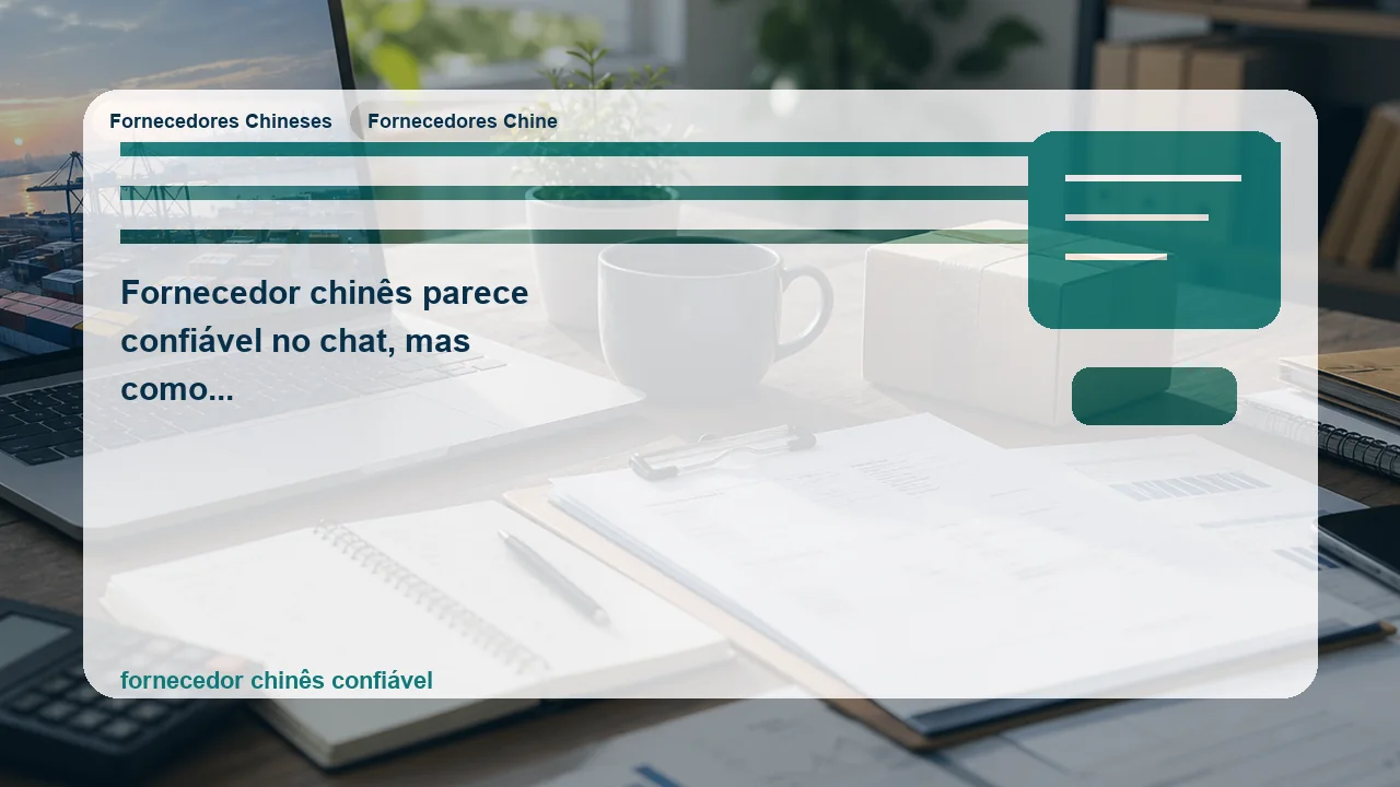 Ilustração editorial sobre fornecedor chinês parece confiável no chat, mas como perceber o risco antes do pagamento?