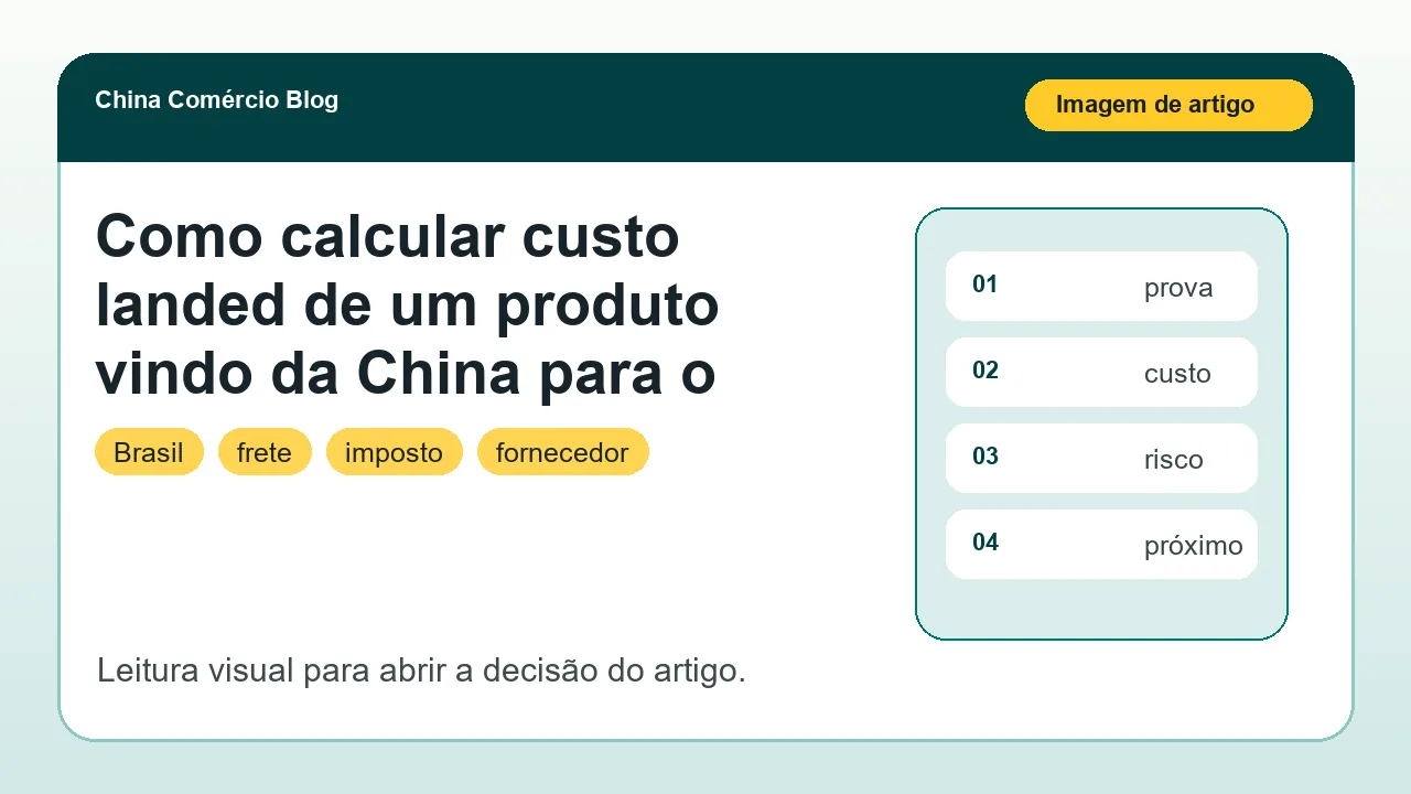 Imagem principal sobre Como calcular custo landed de um produto vindo da China para o Brasil?