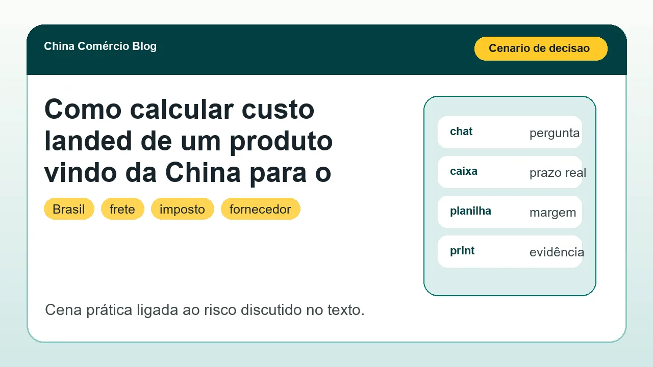 Cena de compra ligada ao artigo Como calcular custo landed de um produto vindo da China para o Brasil?